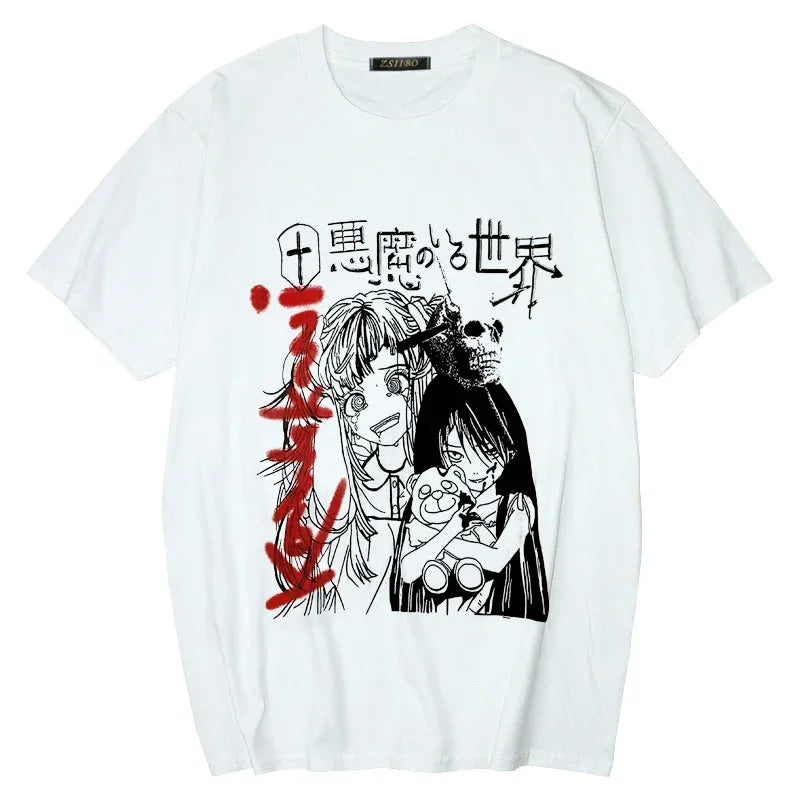 Camiseta Oversized Mujer Gótica - Top Harajuku Y2K Grunge