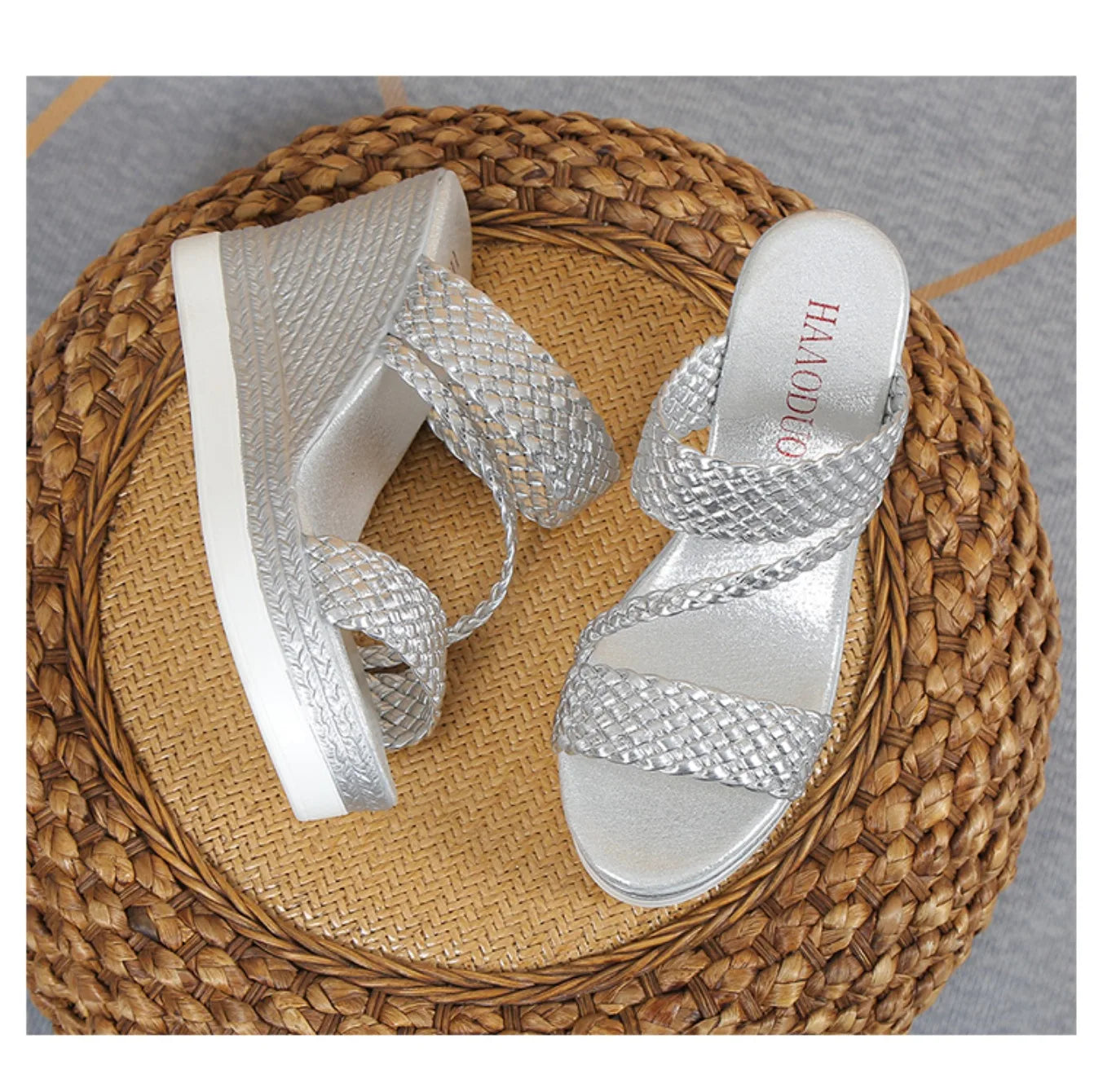 Sandalias Verano Mujer 2024 - Zapatos Playa Cuña Designer Casual Cómodas