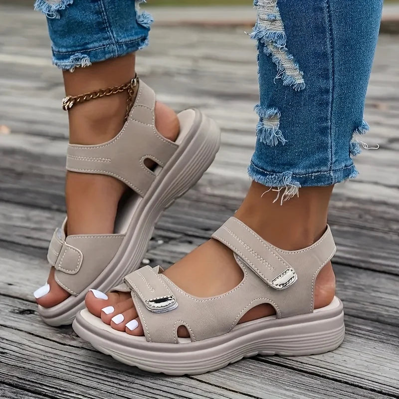 Sandalias Cuña Mujer Verano 2025 - Zapatos Playa Plataforma Antideslizantes Talla Grande
