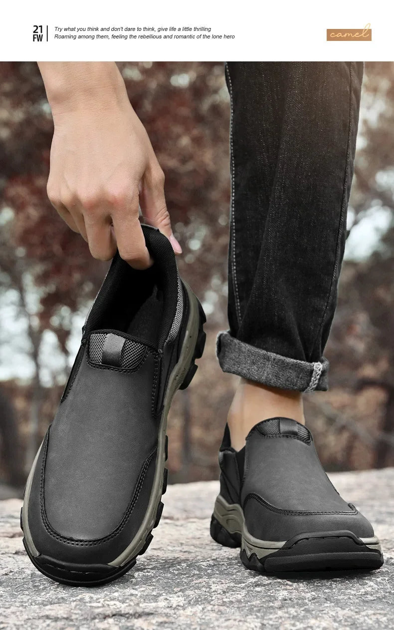 Zapatos Casuales Hombre Cuero - Mocasines Slip-On Antideslizantes