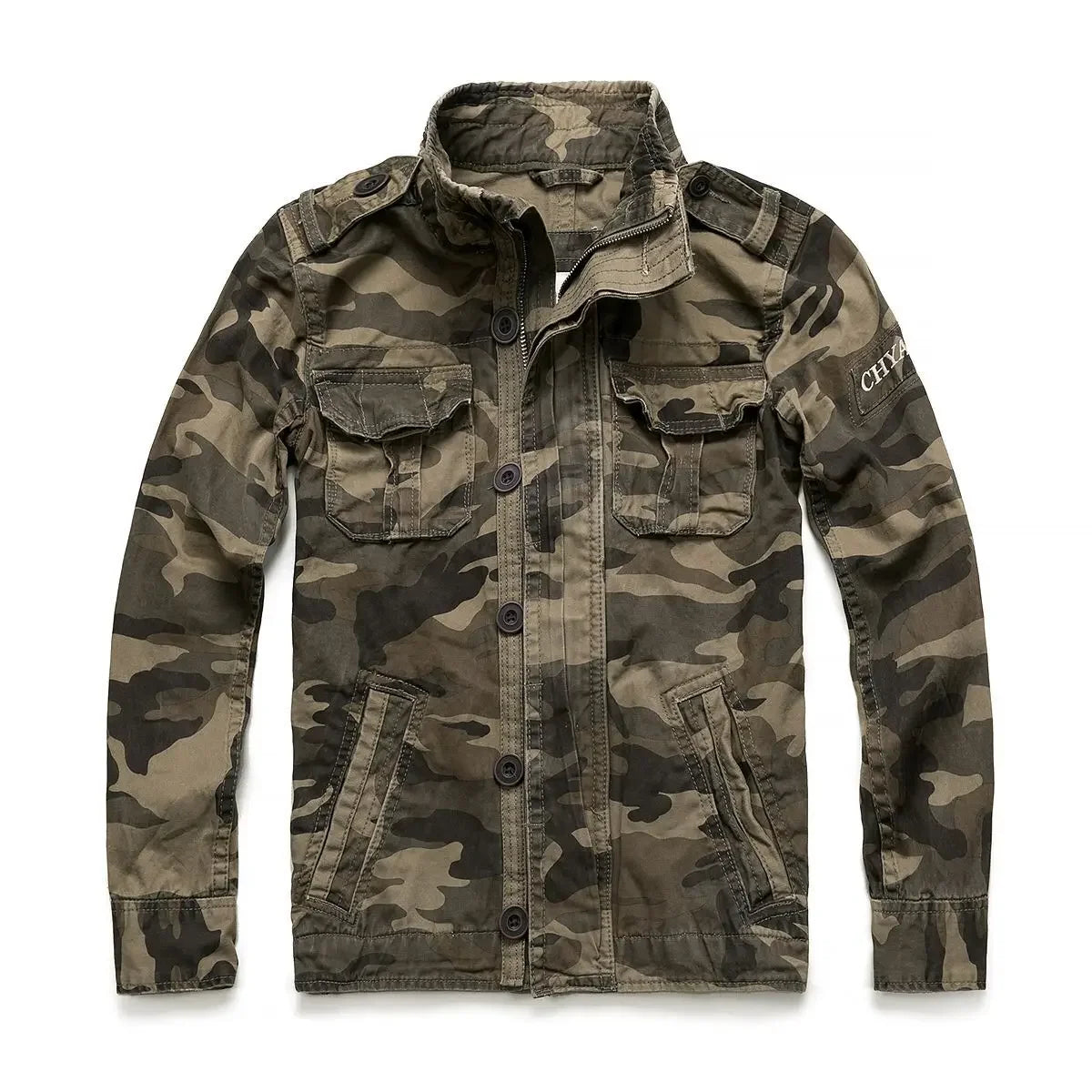 Chaqueta Hombre Denim Cargo Capucha - Multi-Bolsillos Outdoor Senderismo