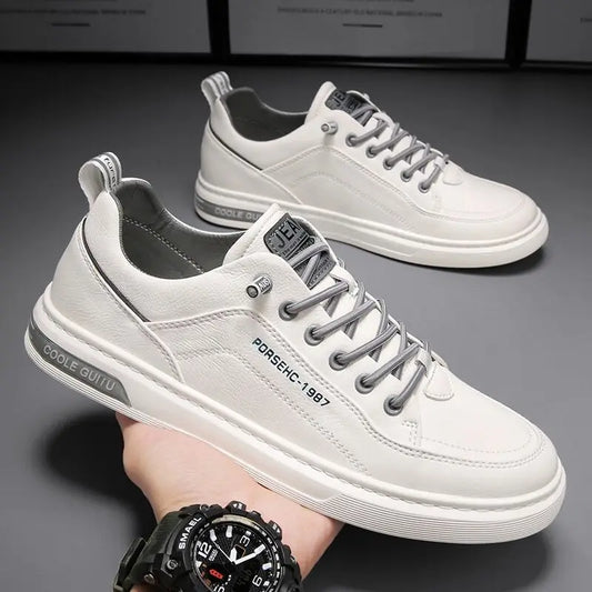Sneakers Hombre Blancos Transpirables - Casual Fashion Conducción Walking Tennis Skate