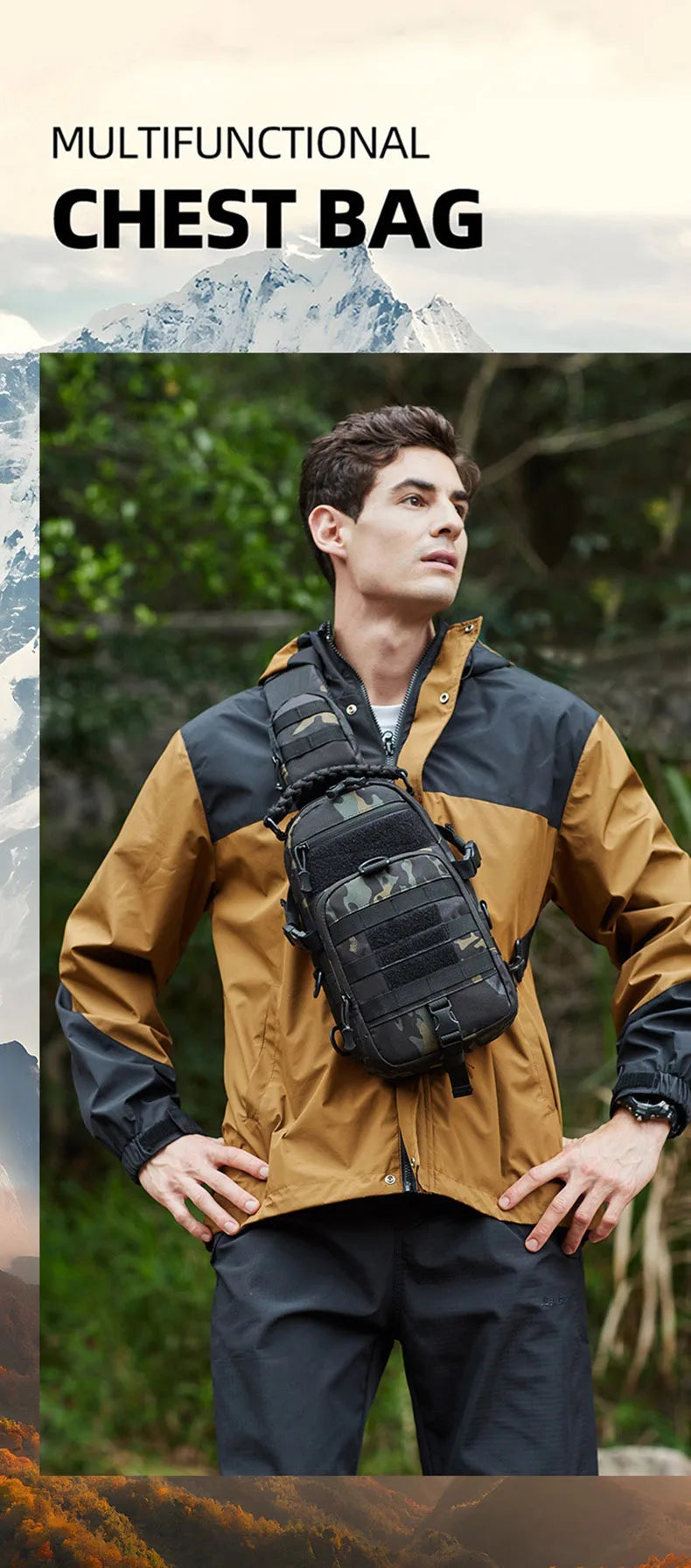 Riñonera Deportiva Hombre Outdoor - Bolsa Cintura Hombro Fanny Pack Camping Senderismo Pesca Escalada