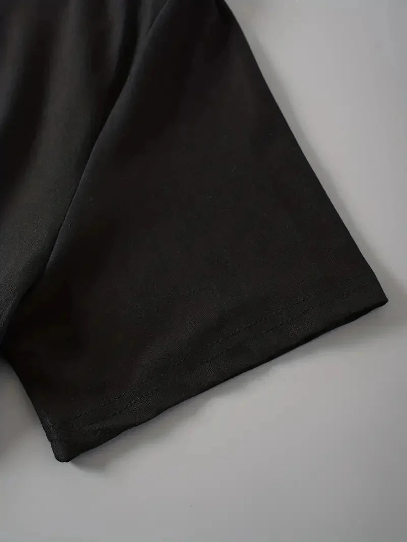 Camiseta Mujer Anime Demon - Manga Corta Estampado Lunas Streetwear