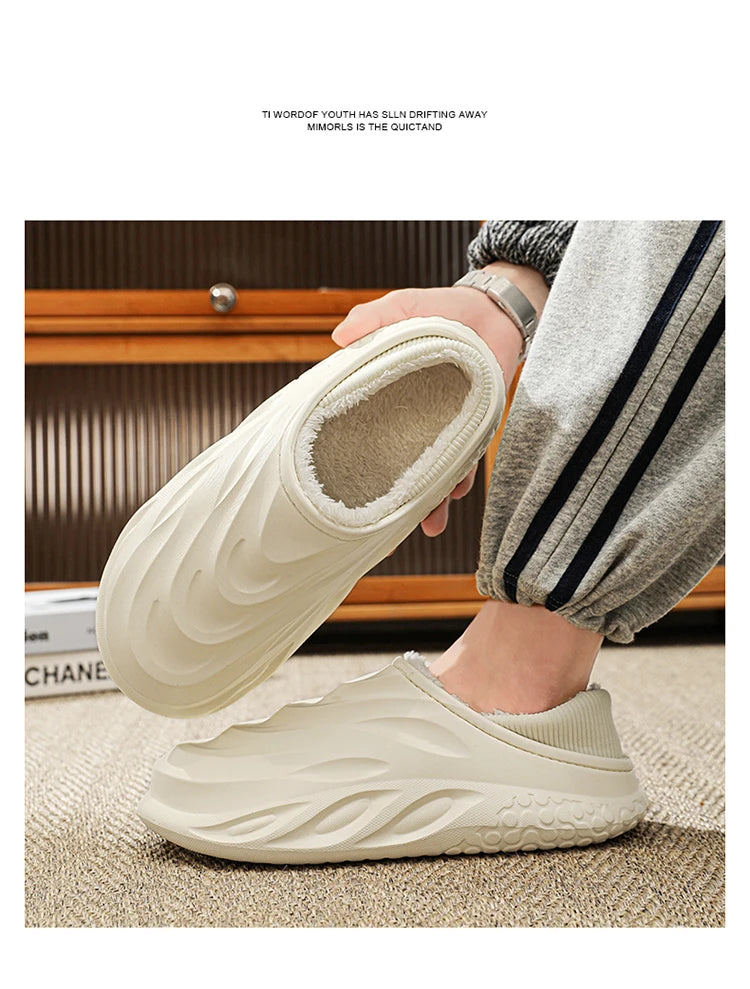 Pantuflas Casa Hombre Forro Polar - Invierno Cálidas Antideslizantes Impermeables