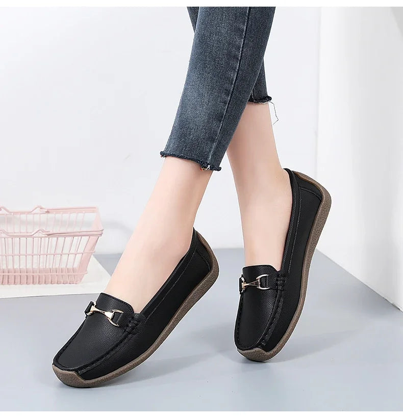 Zapatos Piel Mujer Moccasins - Loafers Designer Slip-On Planos Talla Grande