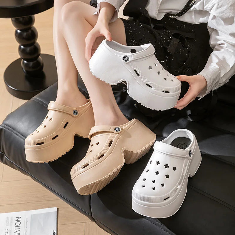 Zuecos Plataforma Chunky Mujer 2025 - Sandalias EVA Antideslizantes Verano