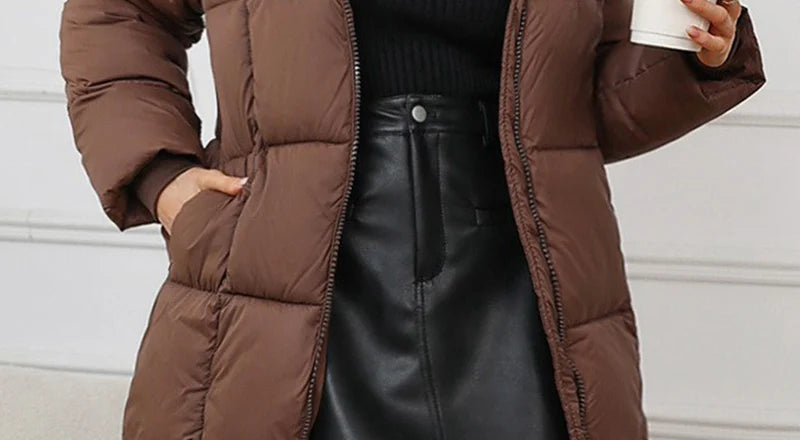Abrigo Acolchado Mujer Invierno - Parka Capucha Largo