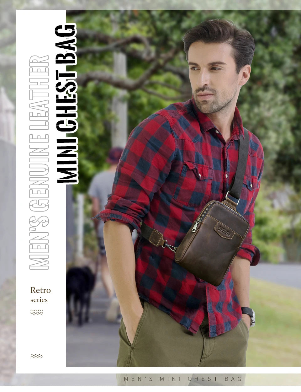 Riñonera Cuero Genuino Hombre Pequeña - Bolso Hombro Crossbody Viaje Outdoor Deportes Fanny Pack