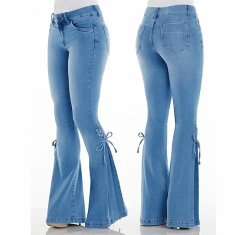 Jeans Acampanados Mujer Vintage - Pantalón Denim Streetwear 2025