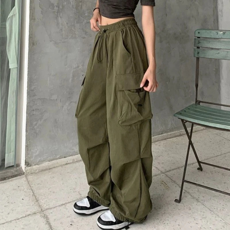 Pantalón Cargo Mujer Retro - Pantalón Streetwear Harajuku Cintura Alta