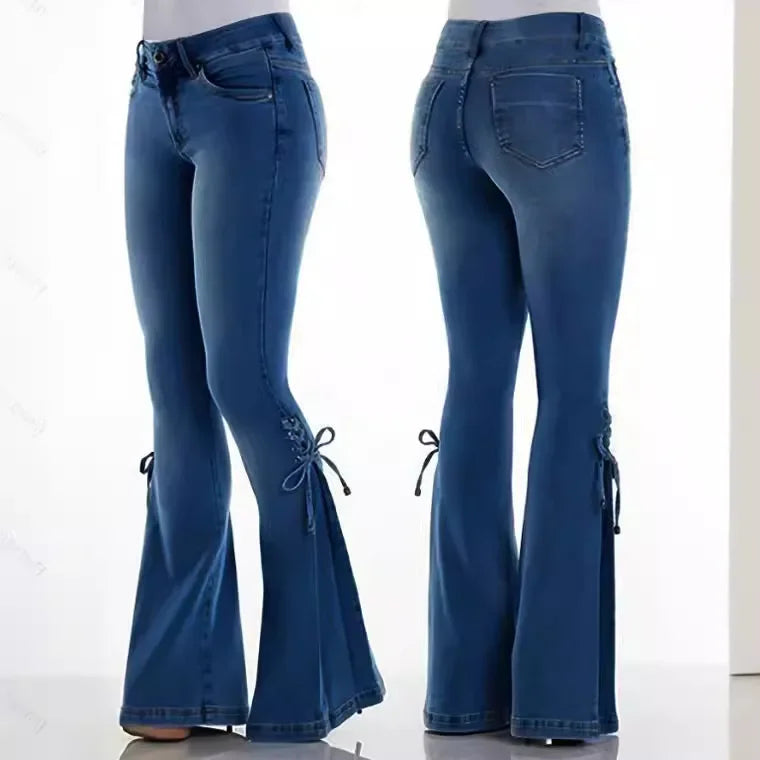 Jeans Acampanados Mujer Vintage - Pantalón Denim Streetwear 2025