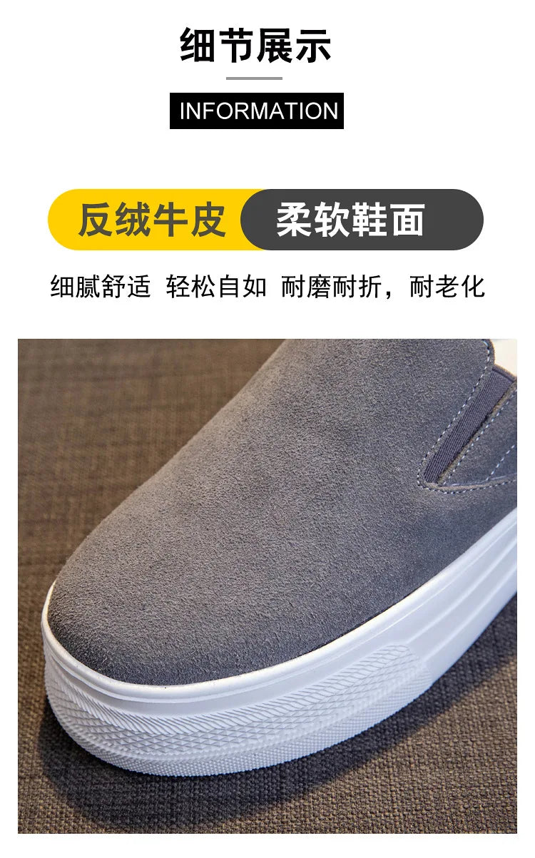 Zapatos Primavera Mujer Piel - Sneakers Lazy Plataforma Suela Gruesa Ligeros