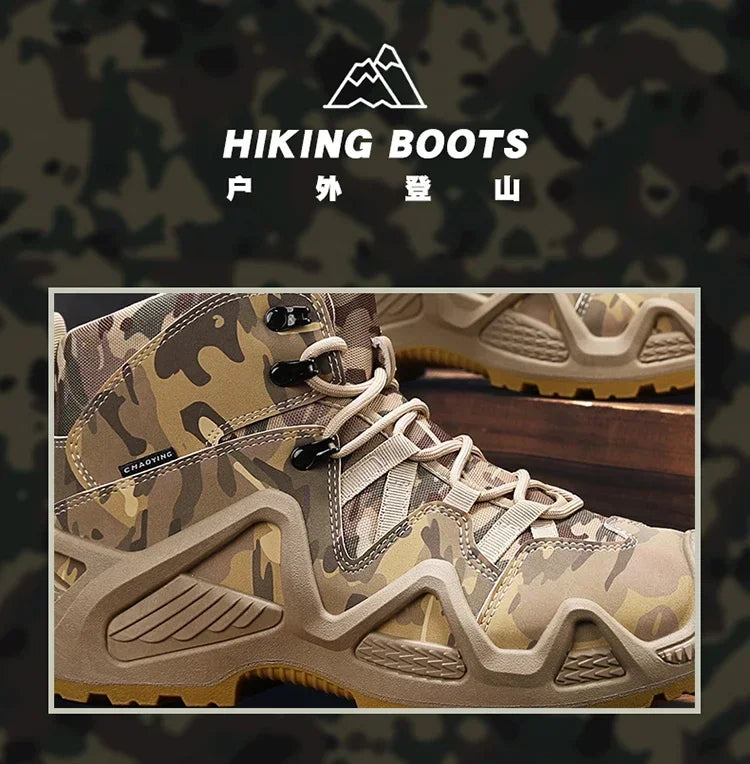 Botas Hombre Entrenamiento 2025 - High-Top Outdoor Antideslizantes Casual Platform Sneakers Designer Desert Camuflaje Tactical