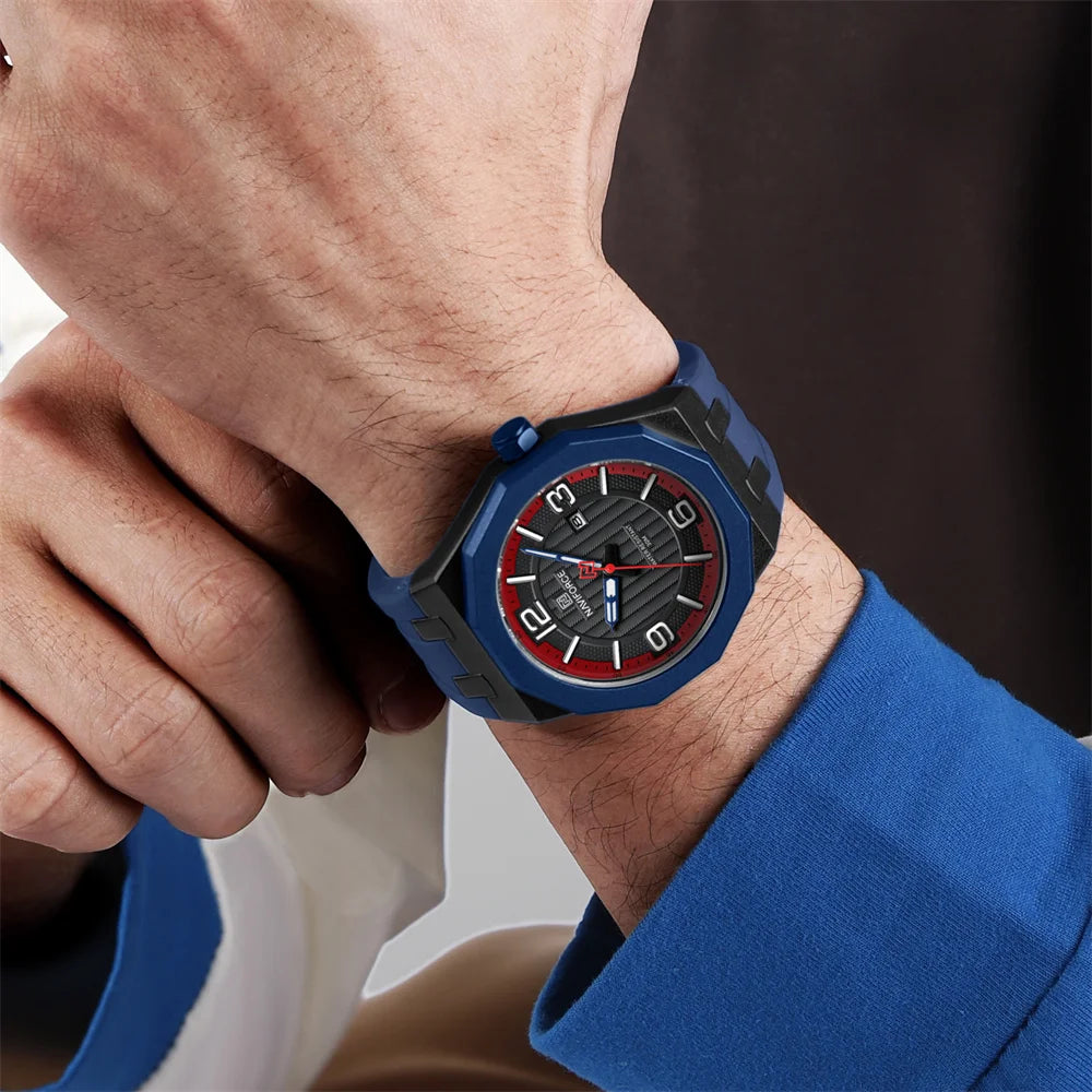 Reloj NAVIFORCE 8079 para Hombre - Cuarzo Fashion Resistente al Agua con Correa de Silicona