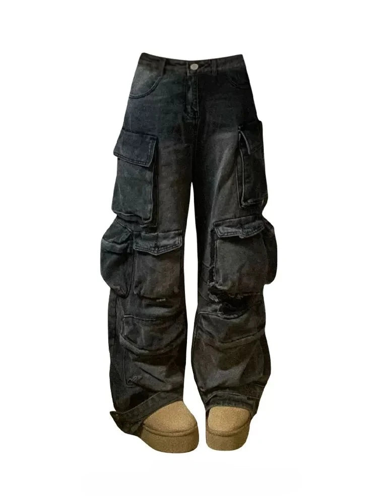 Jeans Cargo Mujer Baggy - Pantalón Y2K Gótico Harajuku