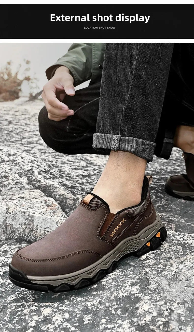 Zapatos Casuales Hombre Cuero - Mocasines Slip-On Antideslizantes