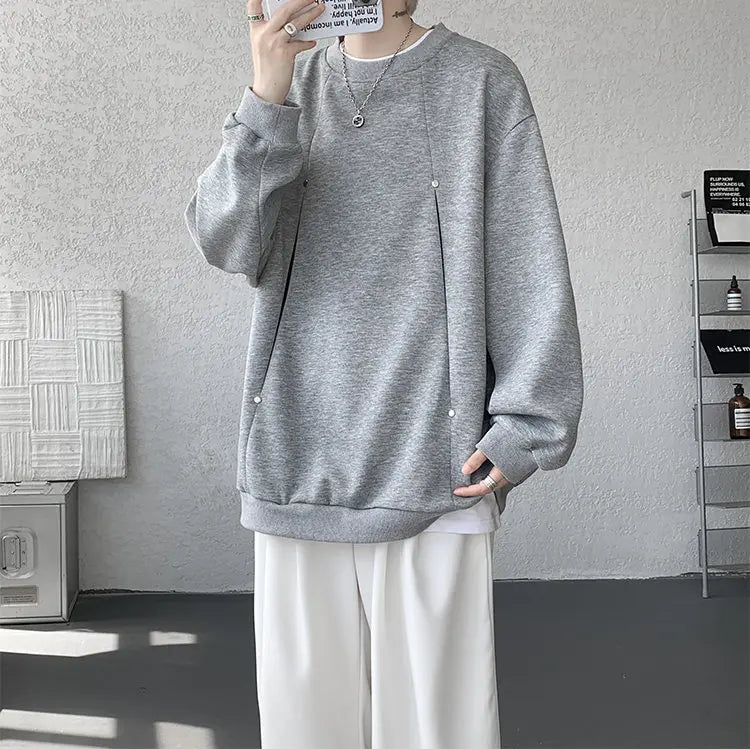 Sudadera Hombre Otoño Invierno - Hoodie Cuello Redondo Casual Outdoor