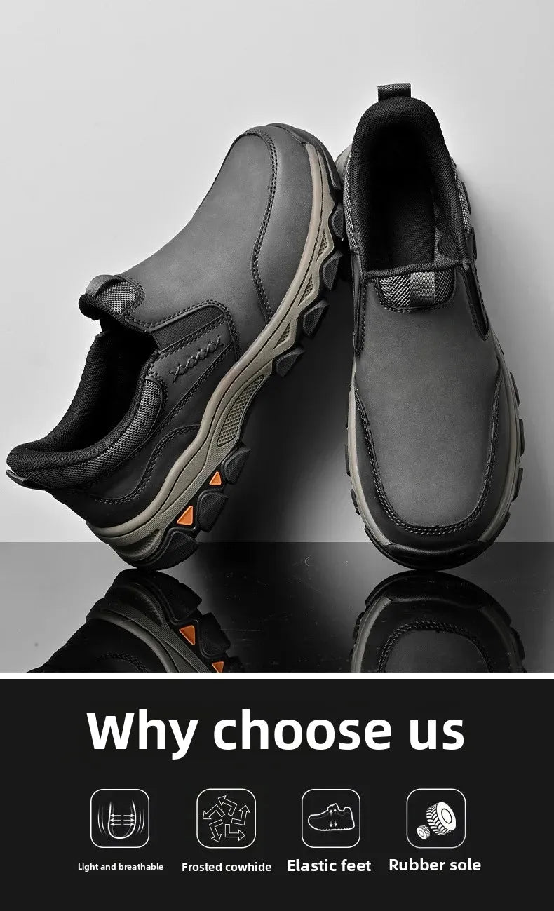 Zapatos Casuales Hombre Cuero - Mocasines Slip-On Antideslizantes