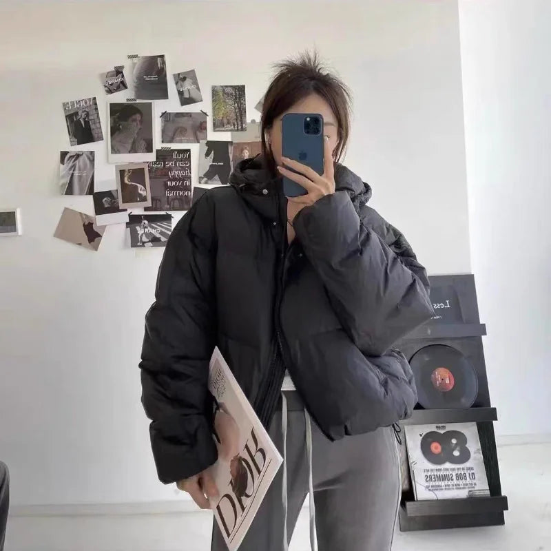 Chaqueta Puffer Mujer Corta - Chaqueta Solapa Algodón Coreana