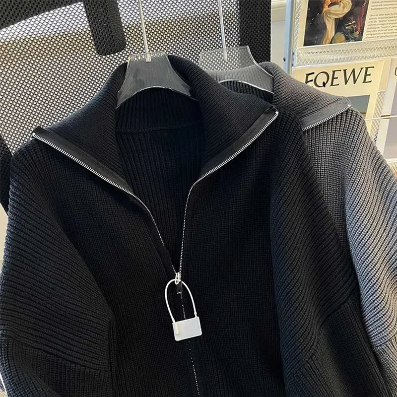 Cárdigan Hombre Punto Grueso - Chaqueta Cremallera Otoño Invierno Casual