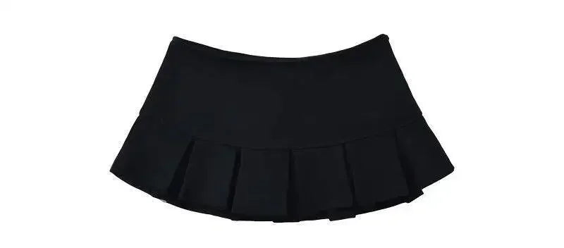 Falda Y2K Mini Mujer Plisada - Falda Cintura Baja Gris Vintage Sexy