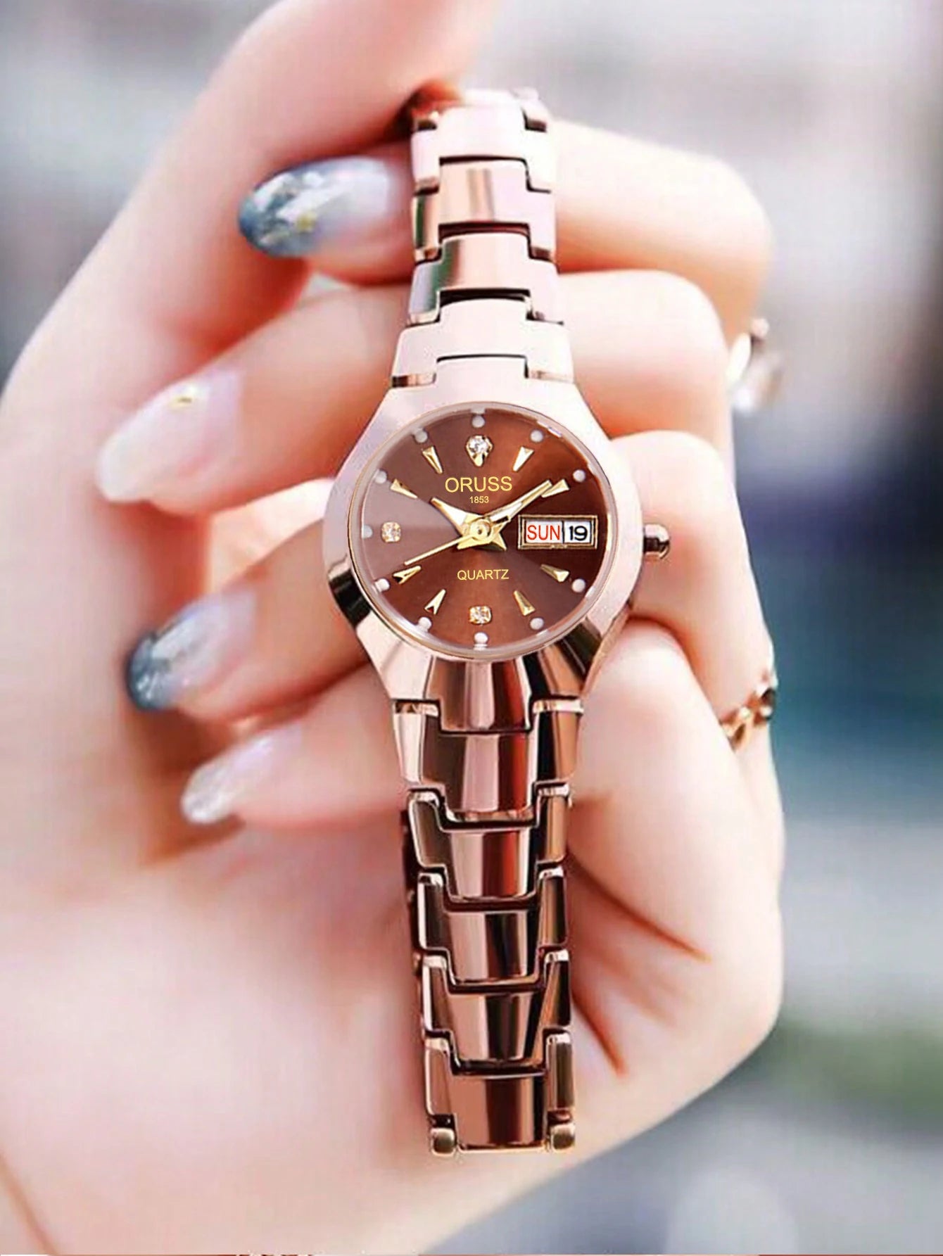 Reloj ORUSS para Pareja - Cuarzo Luxury Acero Inoxidable Resistente al Agua