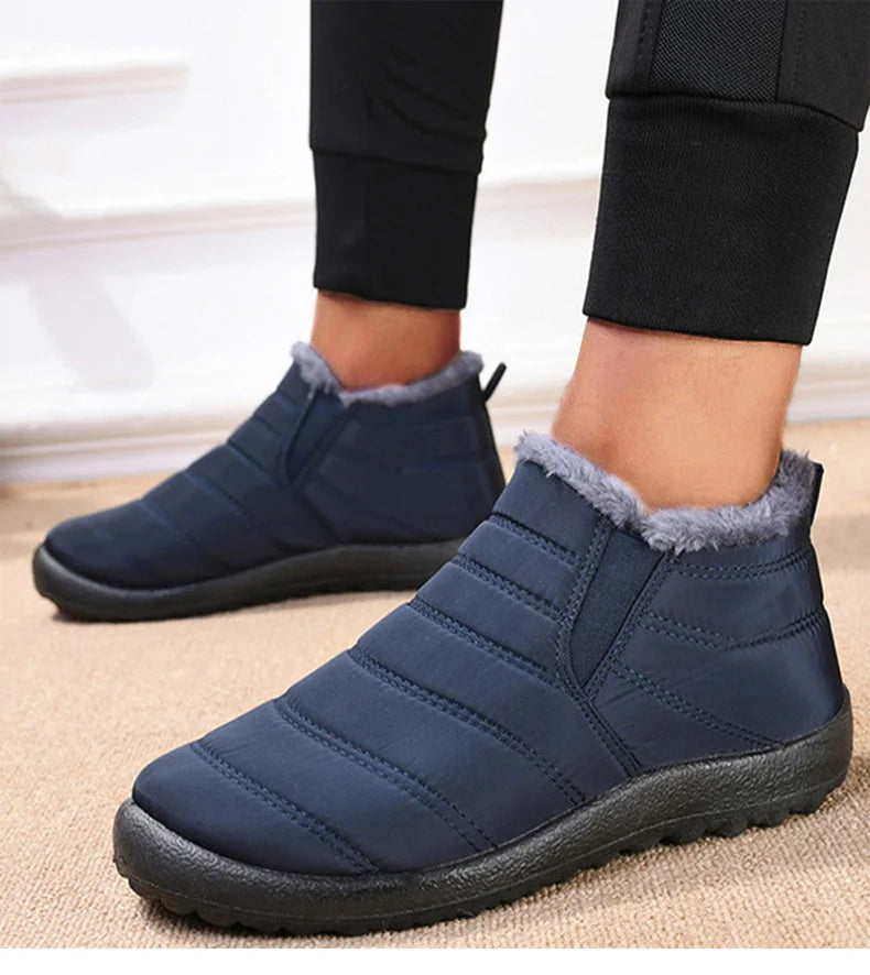 Botas Hombre Invierno 2025 - Botines Nieve Cálidos Forro Pelo Slip On