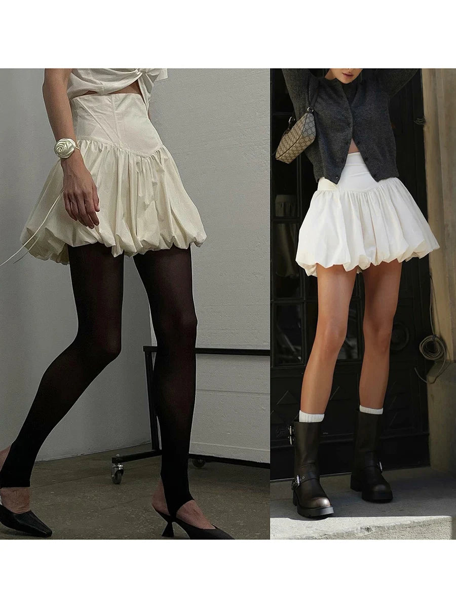 Falda Y2K Mujer Bubble Mini - Falda Globo Cintura Alta Fiesta 2000s