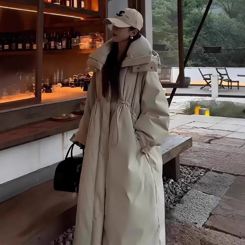 Abrigo Plumón Mujer Capucha - Abrigo Trench Medio Largo Pato Invierno