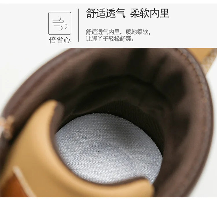 Botas Motociclista Hombre - Botines Plataforma Trabajo Invierno Senderismo