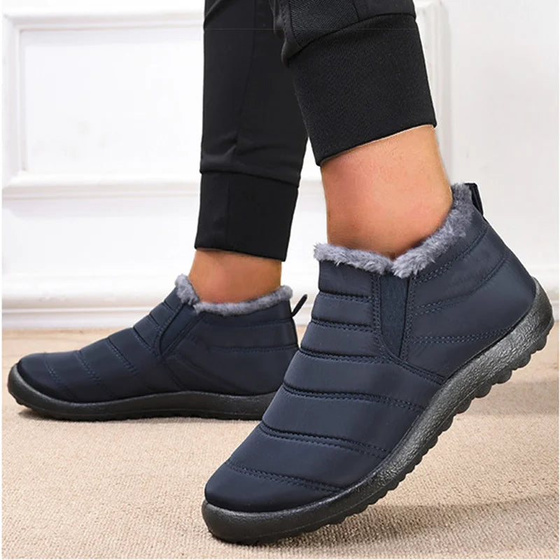 Botas Hombre Invierno 2025 - Botines Nieve Cálidos Forro Pelo Slip On