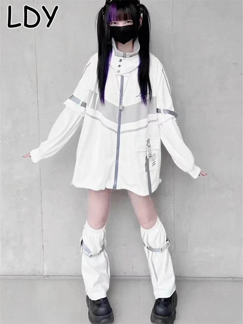 Sudadera Oversized Mujer Japonesa - Hoodie Y2K Vintage Zipper 2025