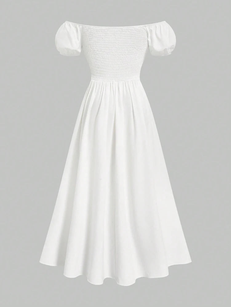 Vestido Mujer Francés Sin Tirantes - Vestido Largo Cintura Alta Elegante