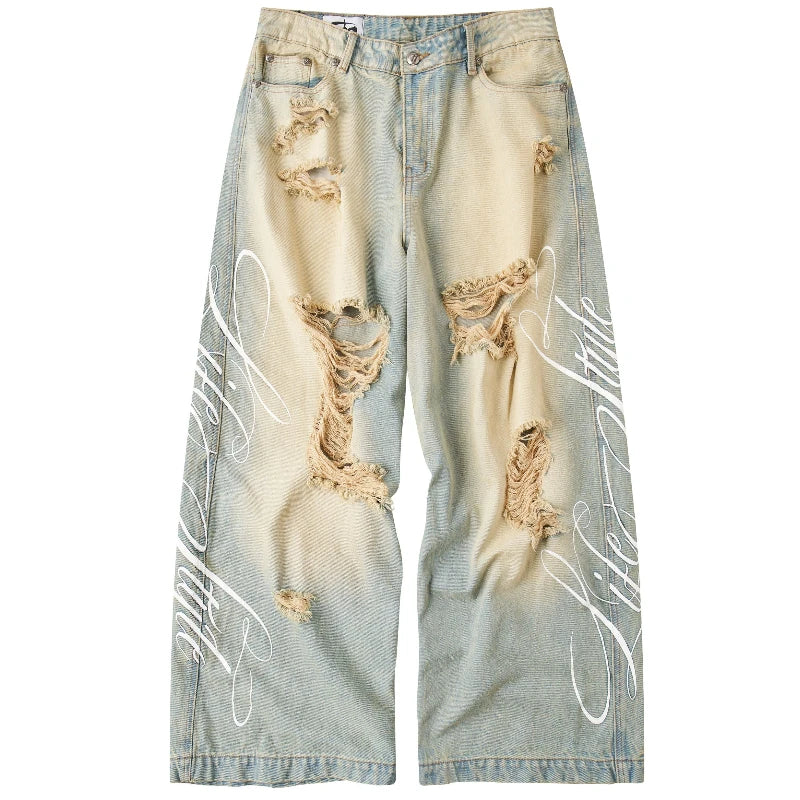 Vaqueros Mujer Y2K Rotos Vintage - Jeans Pierna Ancha Streetwear Unisex