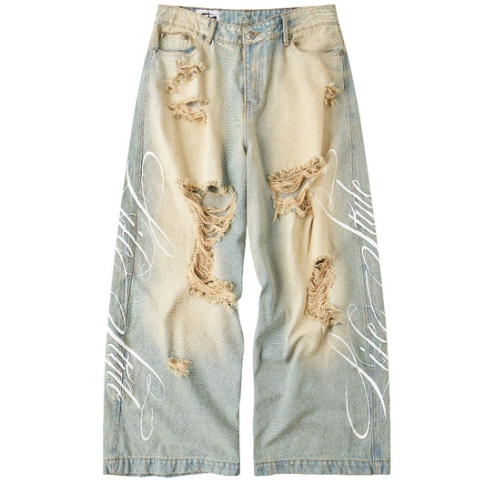 Vaqueros Mujer Y2K Rotos Vintage - Jeans Pierna Ancha Streetwear Unisex