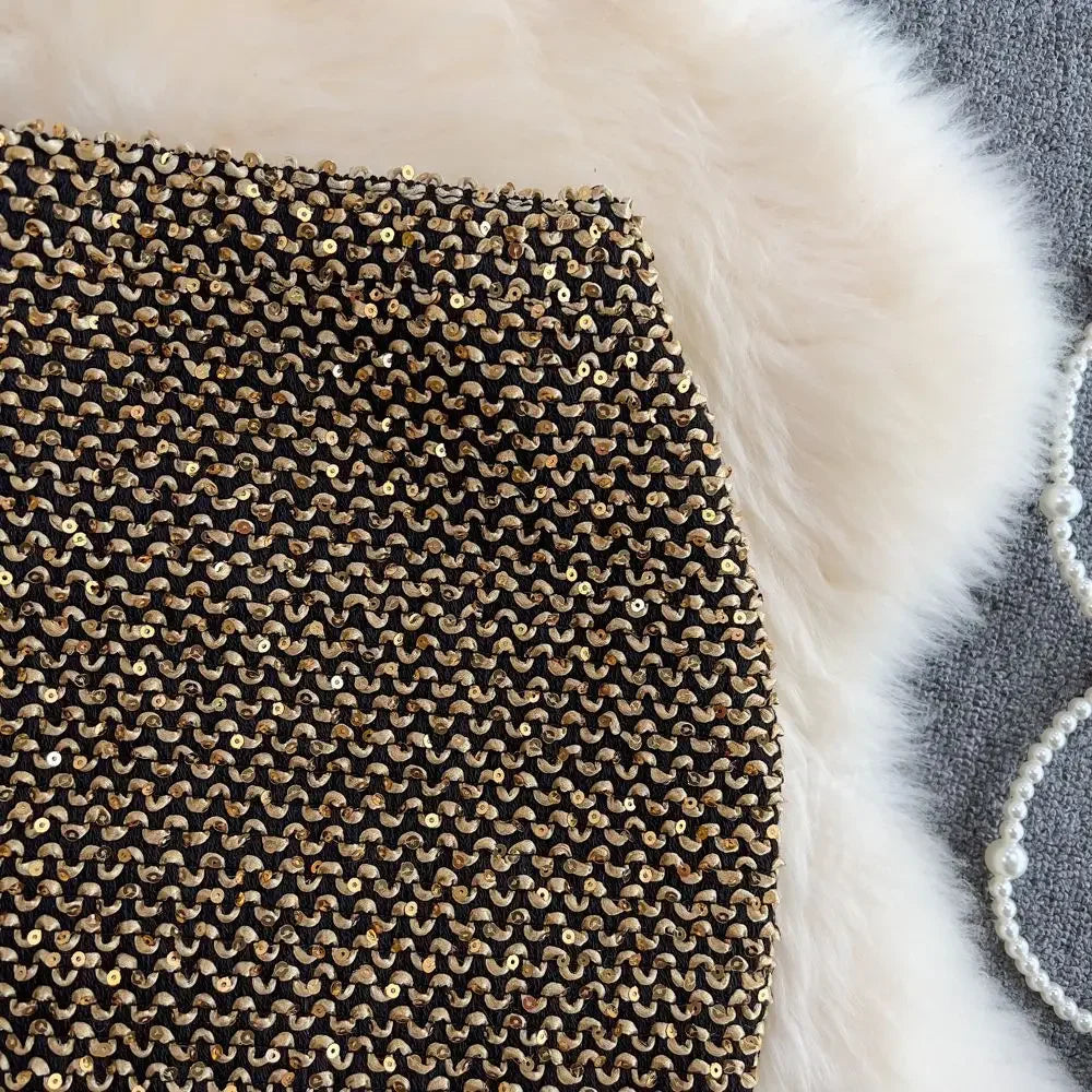 Falda Lentejuelas Mujer Oficina - Falda Elegante Formal Premium Coreana