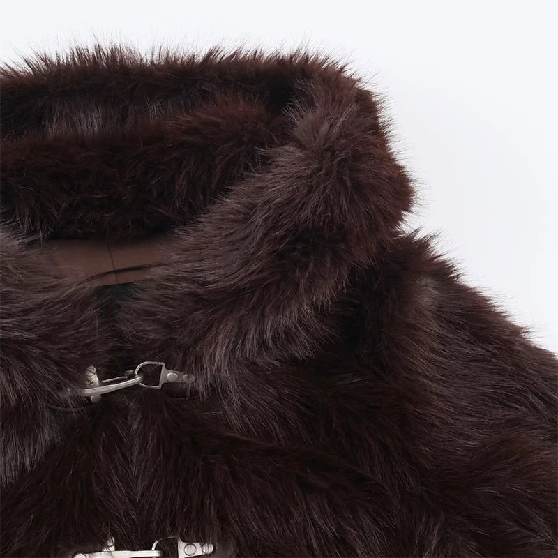 Chaqueta Mujer Elegante PU Piel - Chaqueta Solapa Doble Botón 2025