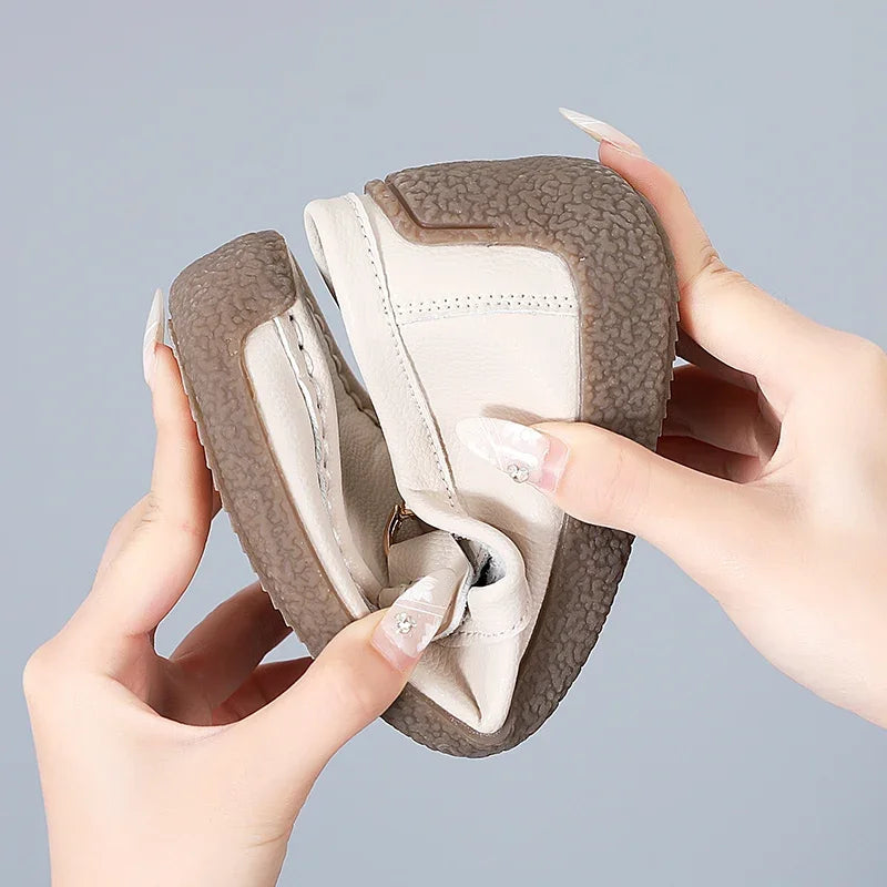 Zapatos Piel Mujer Moccasins - Loafers Designer Slip-On Planos Talla Grande