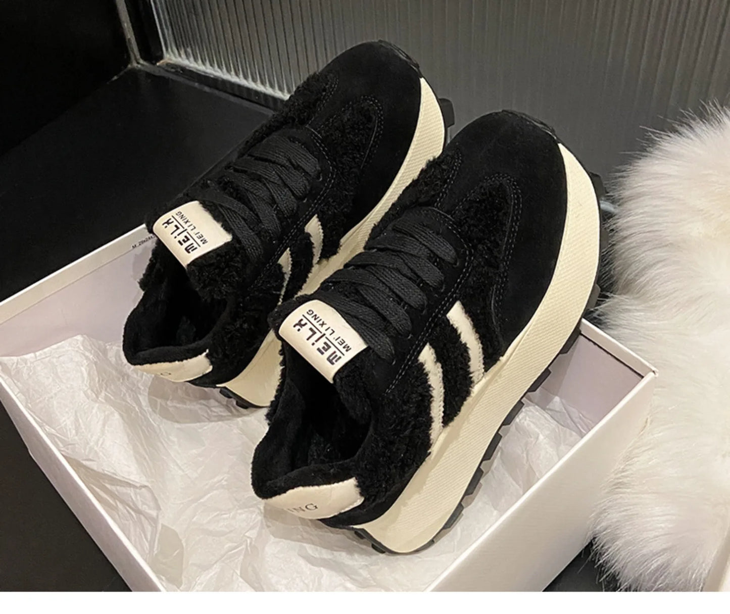 Zapatillas Mujer Invierno Deportivas - Suela Gruesa Cálidas Casual