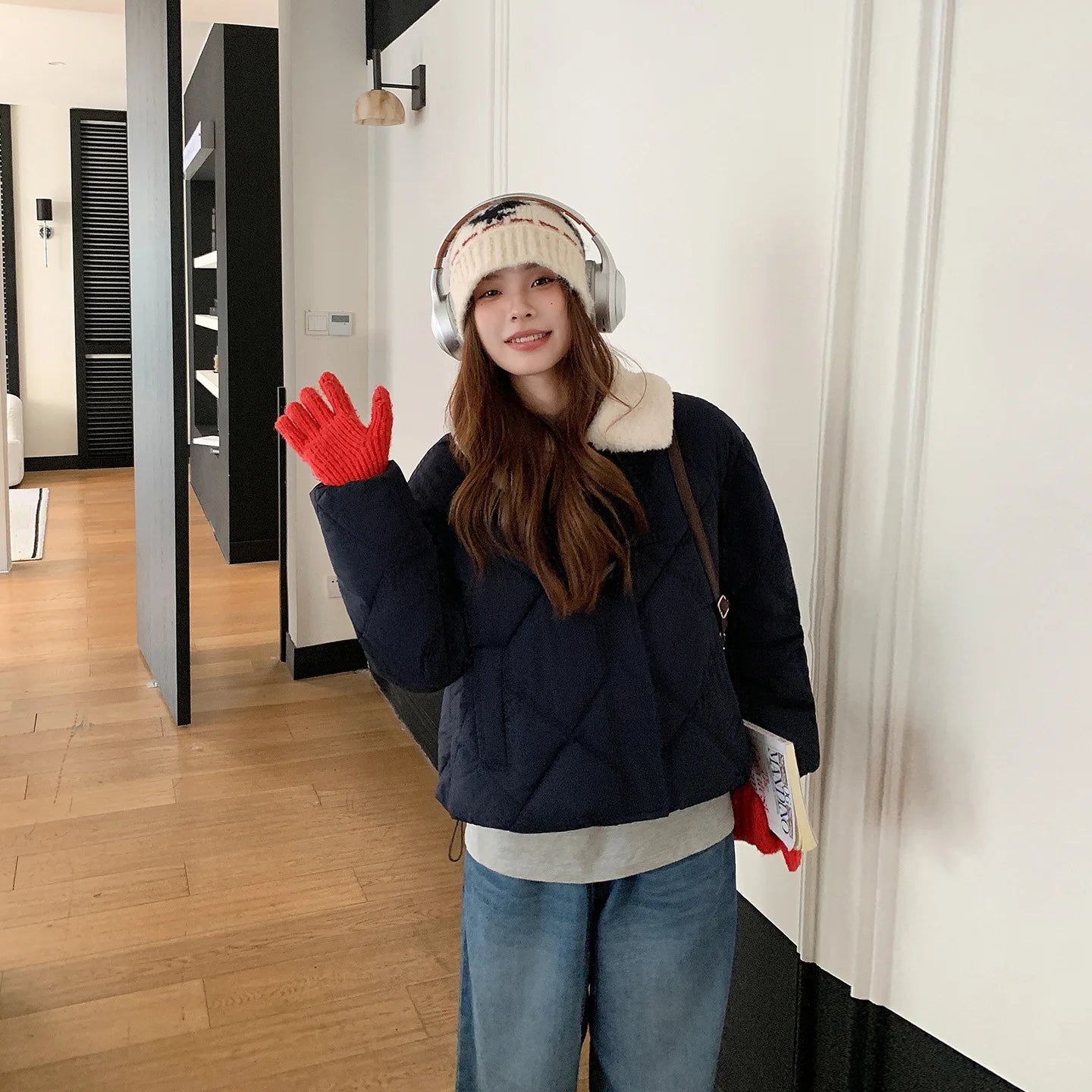 Chaqueta Algodón Mujer Tendencia - Chaqueta Estilo Chino Cuello Lana 2025