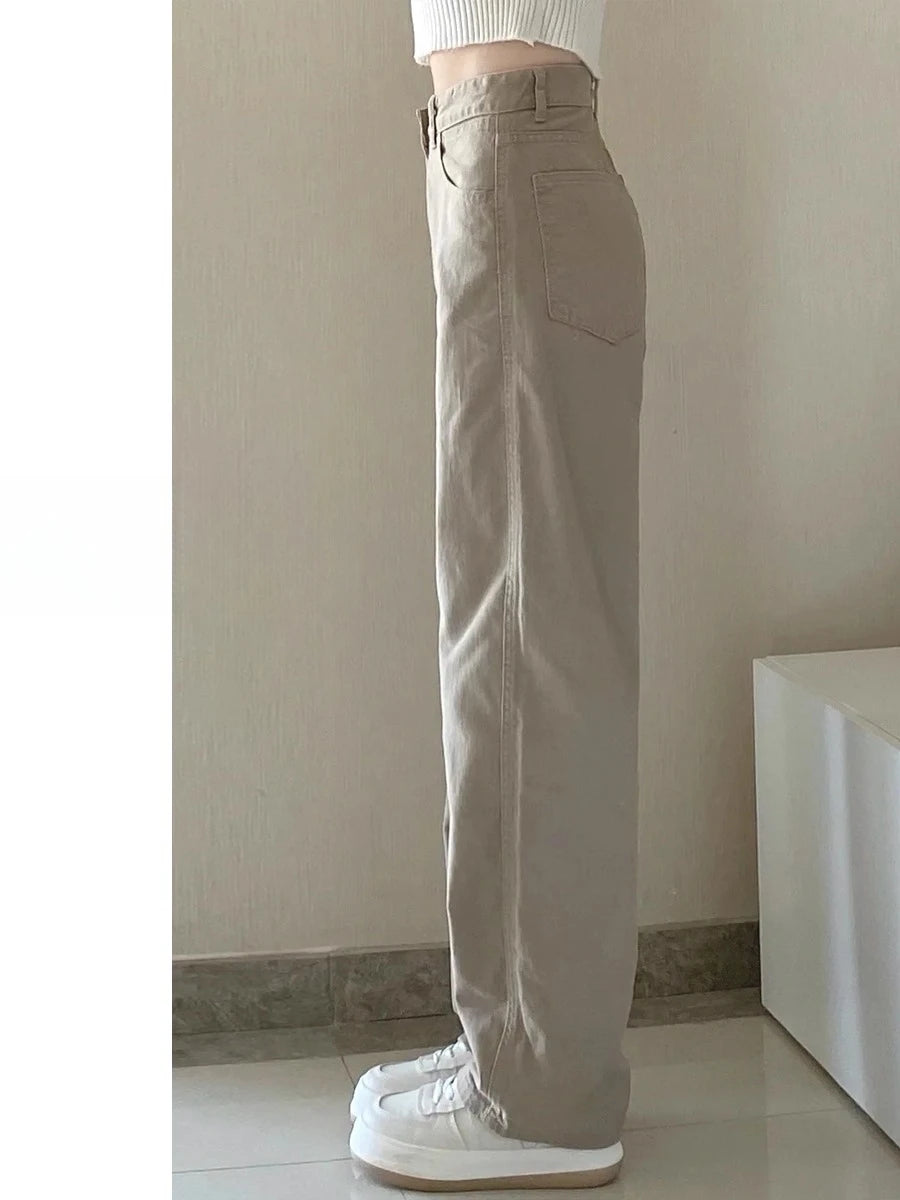 Jeans Blancos Mujer Pierna Ancha - Pantalón Mom Y2K Otoño