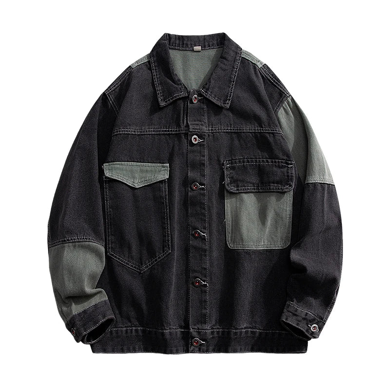 Chaqueta Denim Hombre Oversize - Jacket Jeans Hip Hop Japonés