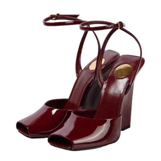 Sandalias Plataforma Mujer Satén 2025 - Zapatos Tacón Chunky Tiras Primavera