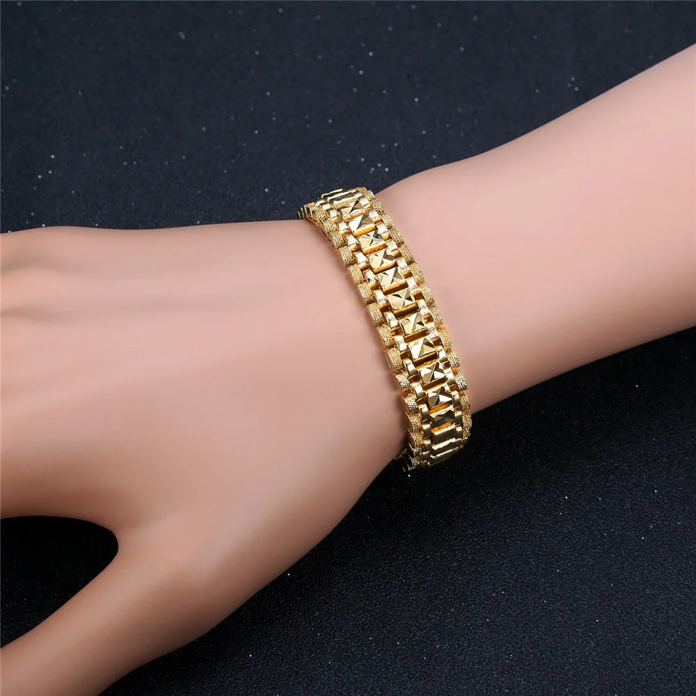 Pulsera Hombre Cadena Gruesa 12MM Oro - Eslabones Chunky