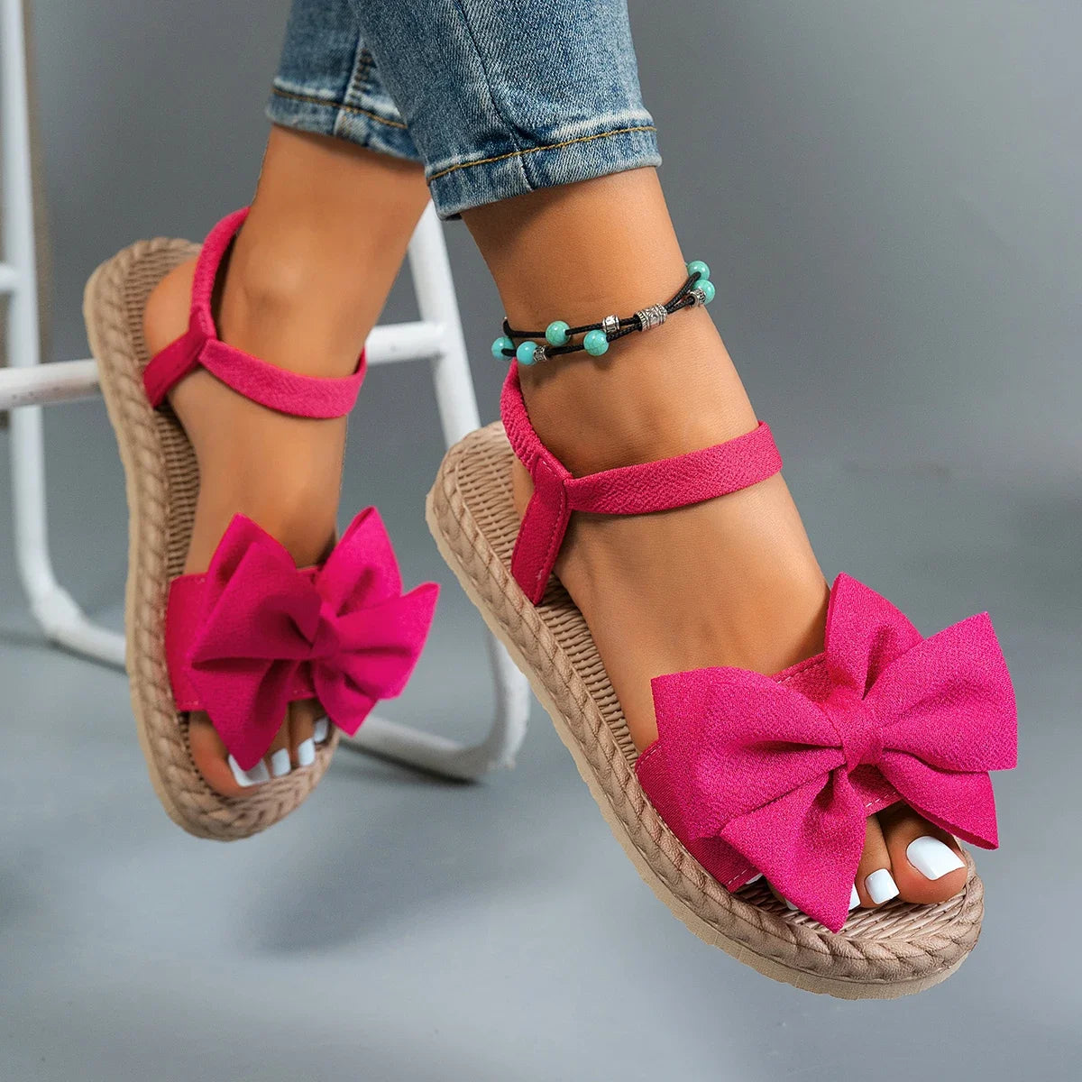 Sandalias Playa Mujer Ligeras Verano 2024 - Chanclas Planas Lazo Fashion