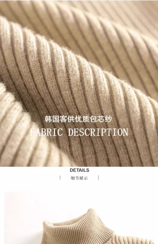 Jersey Mujer Cuello Alto Invierno 2024 - Grueso Cálido Slim Fit