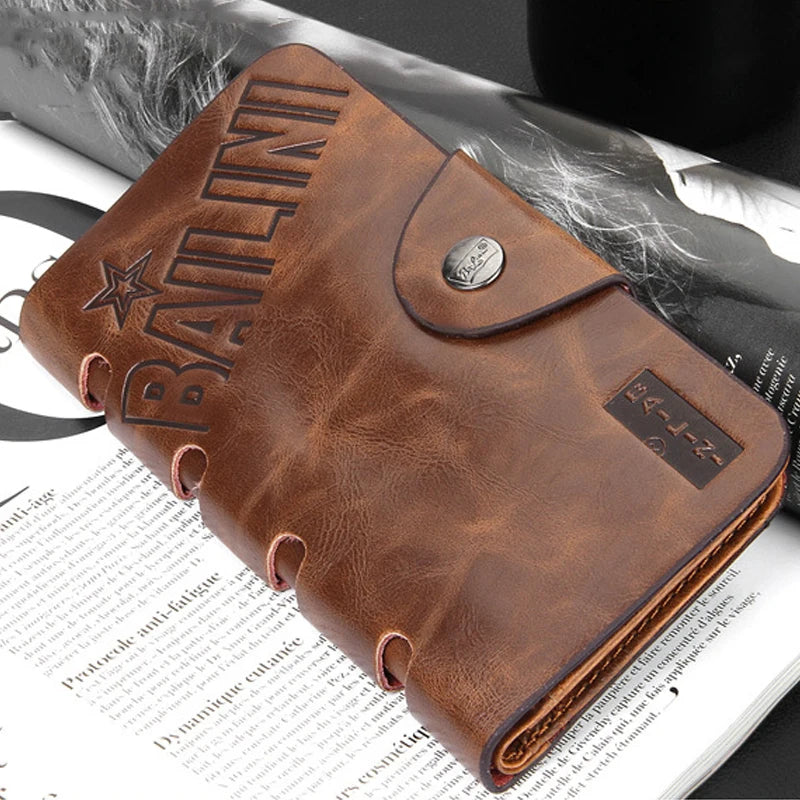 Cartera Cuero Hombre Tríptico - Hebilla Magnética Tarjetero Monedero Negocios