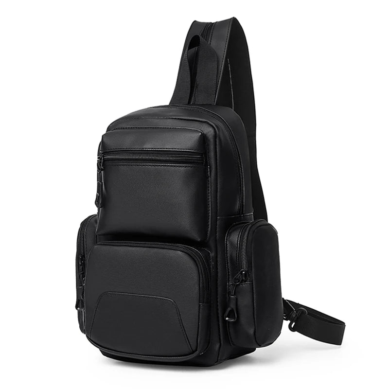 Mochila Multifuncional Hombre Multi-Bolsillos - Ligera Pecho Diagonal Crossbody Color Sólido