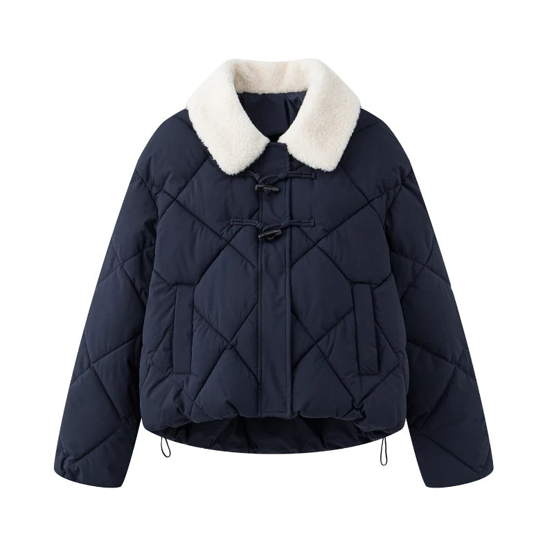 Chaqueta Algodón Mujer Tendencia - Chaqueta Estilo Chino Cuello Lana 2025